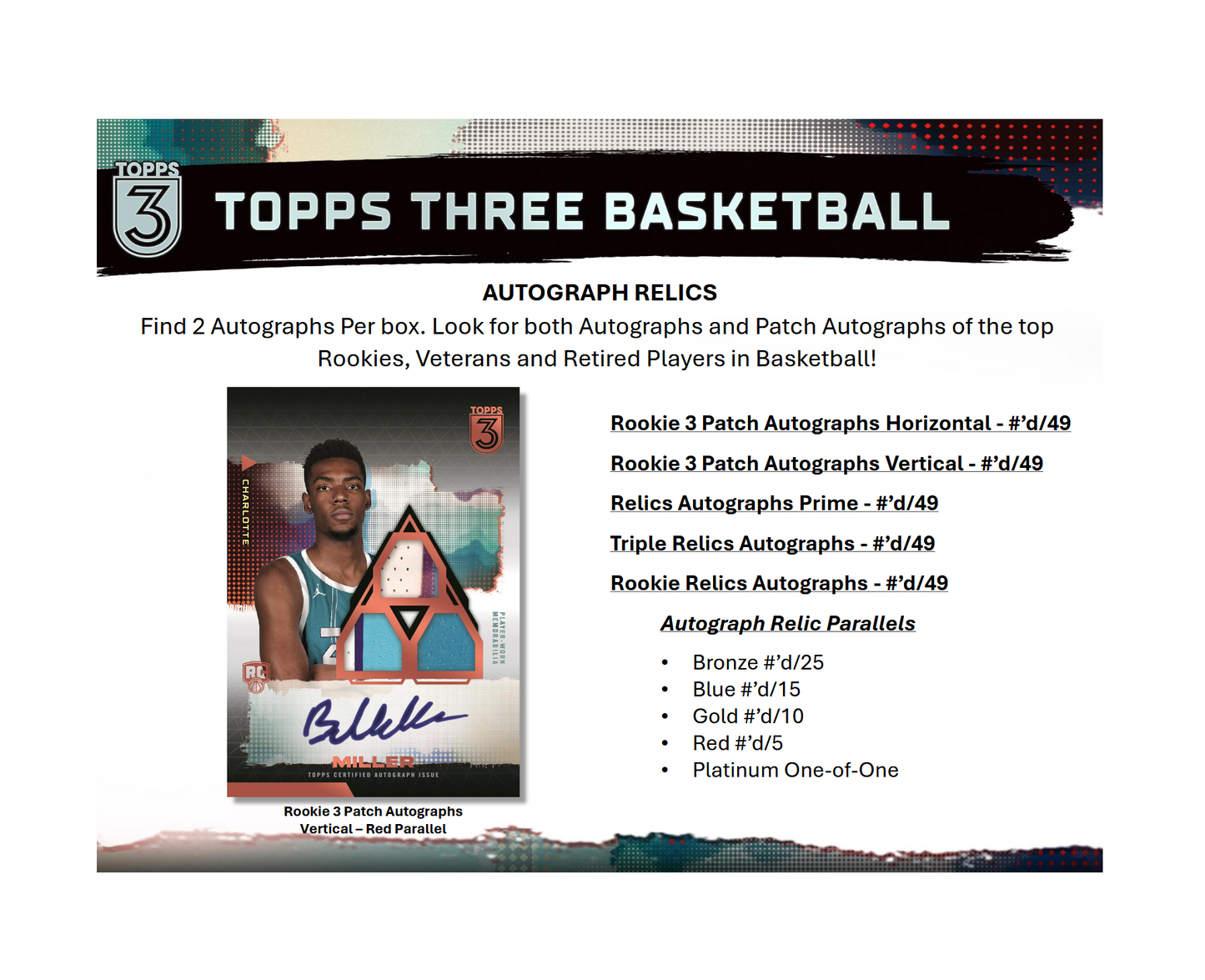 2023-24 Topps Three Basketball Hobby 5-Box Case